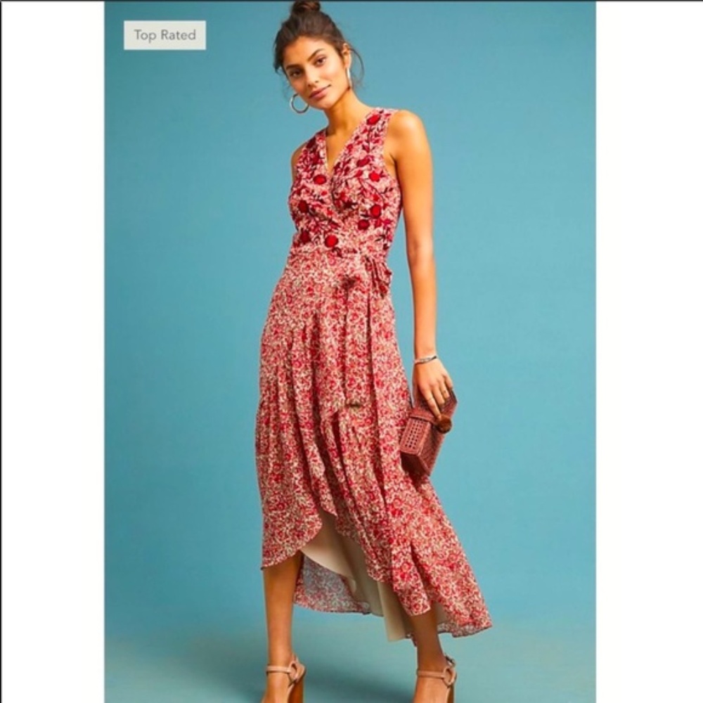Anthropologie Ranna Gill Alexandra wrap maxi dress